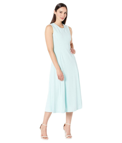 Calvin Klein 291280 Women's Long Scuba Crepe Dress Seaspray Size 10