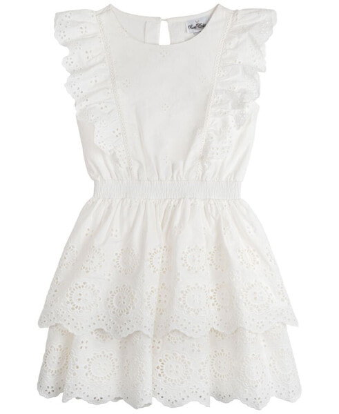 Big Girls Tiered Eyelet Casual Dress