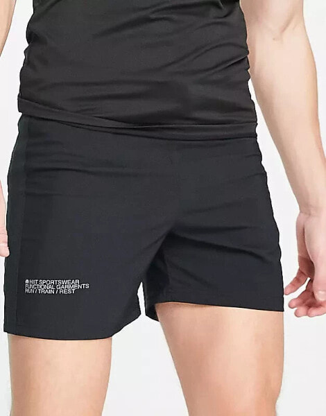 HIIT mid length woven shorts in black