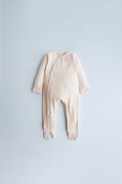 Pointelle sleepsuit with hearts