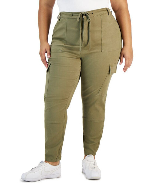 Trendy Plus Size Skinny-Leg Drawstring Cargo Pants