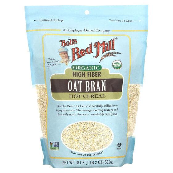 Organic High Fiber Oat Bran Hot Cereal, 18 oz (510 g)