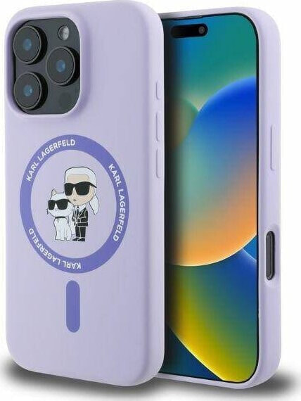 Karl Lagerfeld Karl Lagerfeld KLHMP16XSCMKCRHU iPhone 16 Pro Max 6.9" fioletowy/purple hardcase Silicone KC Heads Ring MagSafe