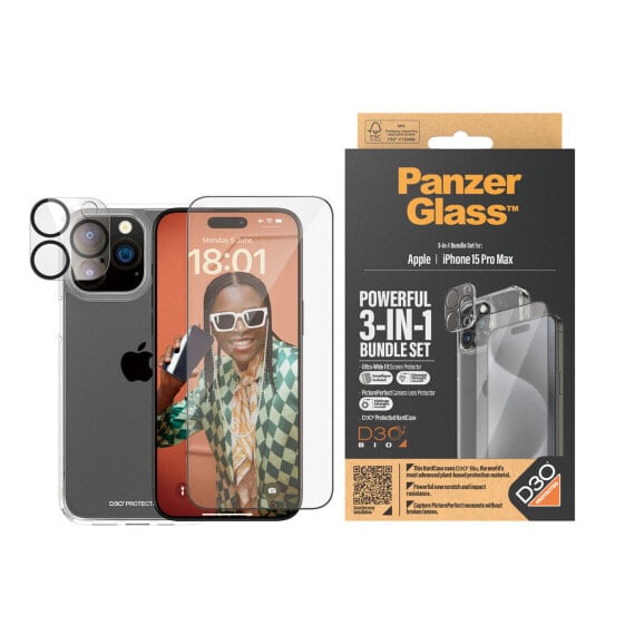 Защитная пленка для экрана телефона PANZER GLASS B1175+2812 Apple iPhone 15 Pro Max