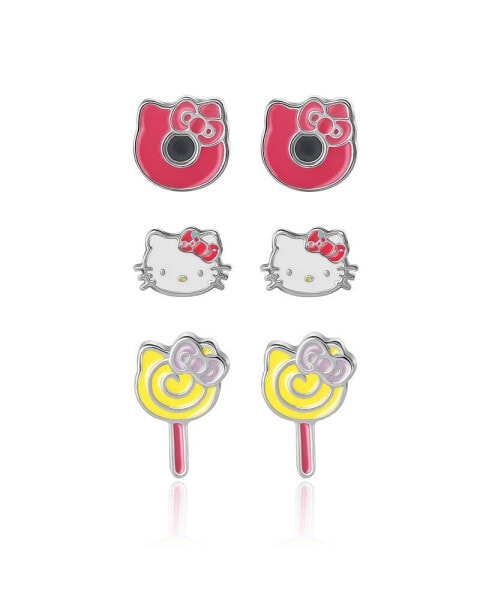 Sanrio Donut, Lollipop Stud Earrings - Set of 3, Officially Licensed Authentic