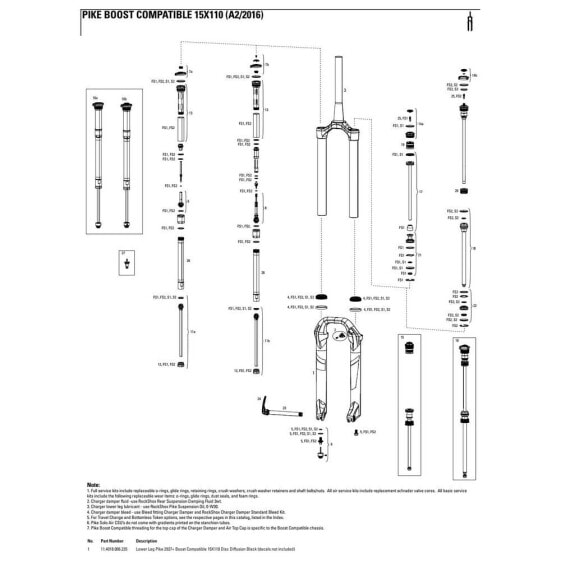 ROCKSHOX Pike 27´´/29´´ Boost Lower Leg Maxle 15 x 110 Disc