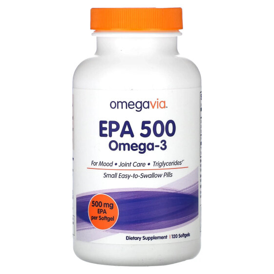 БАД Омега-3, 500 мг, 120 капсул (OmegaVia)