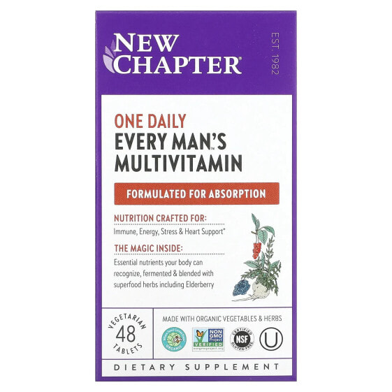 Мультивитамины для мужчин New Chapter Every Man's One Daily, 72 вегетарианских таблетки