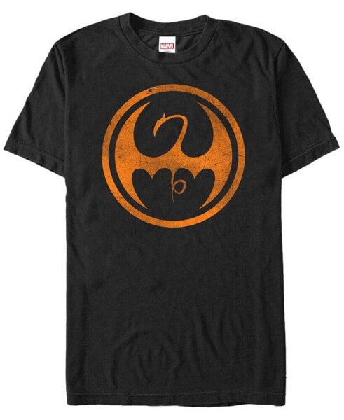 Marvel Men's Iron Fist Distressed Orange Logo Short Sleeve T-Shirt