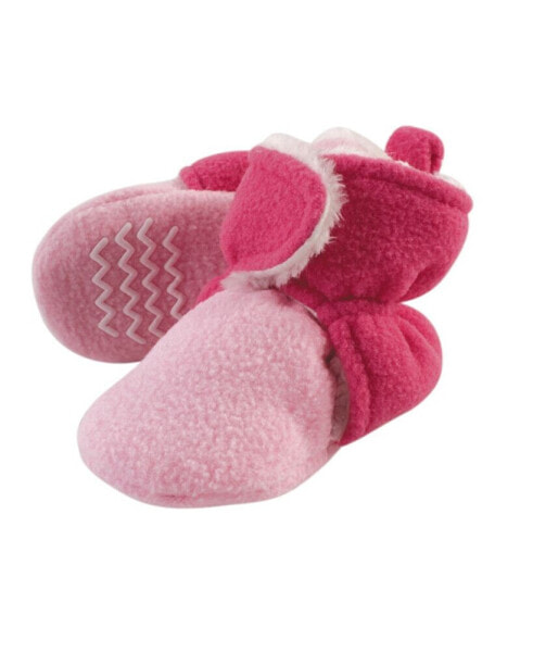 Baby Girls Cozy Fleece and Faux Shearling Booties, Light Pink Cream