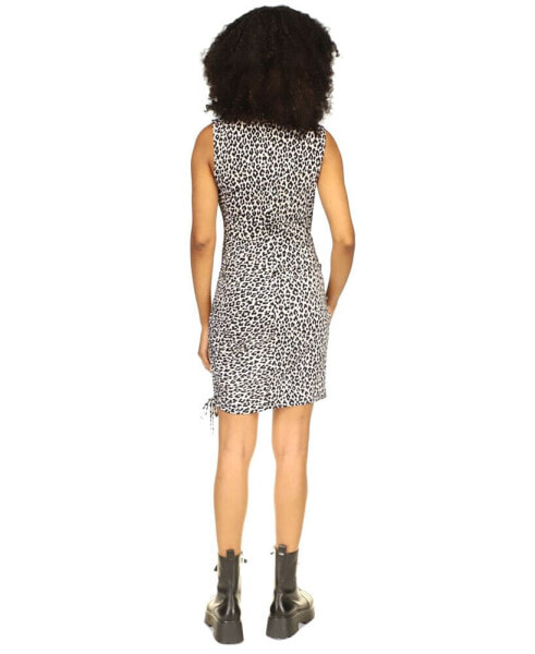 Women's Animal-Print Sleeveless Ruched Dress