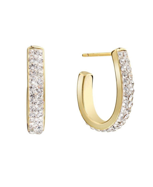 Women's Crystals J Post Hoop Earrings