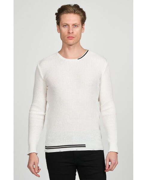 Men's Modern Half Striped Sweater