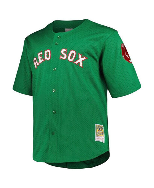 Men's David Ortiz Kelly Green Boston Red Sox Big Tall Cooperstown Collection Mesh Batting Practice Jersey