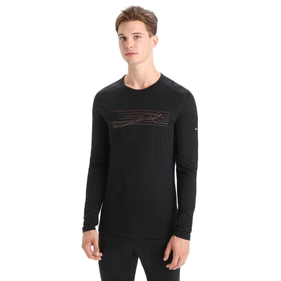 ICEBREAKER 200 Oasis Crewe Ski Stripes Long sleeve base layer