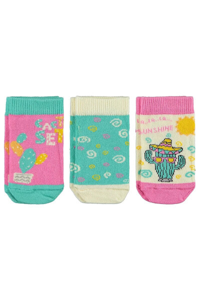 Kız Çocuk 3'lü Patik Çorap 2-12 Yaş Mint Yeşili