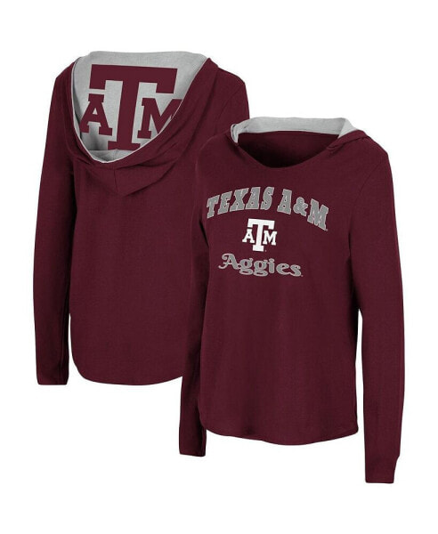 Women's Maroon Texas A&M Aggies Catalina Hoodie Long Sleeve T-Shirt