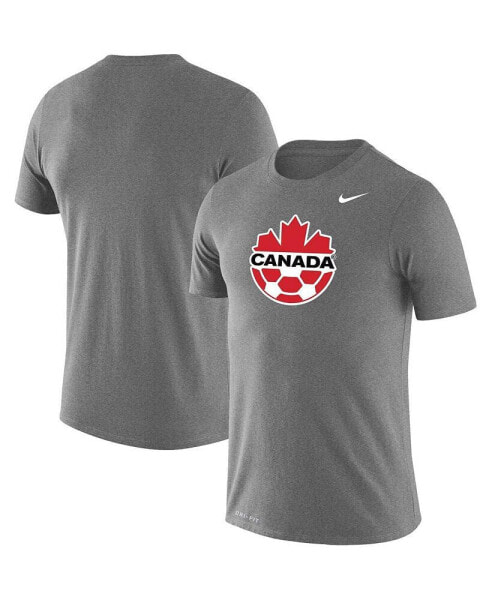 Men's Heather Gray Canada Soccer Primary Logo Legend Performance T-shirt