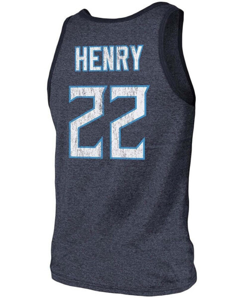 Men's Derrick Henry Navy Tennessee Titans Name Number Tri-Blend Tank Top