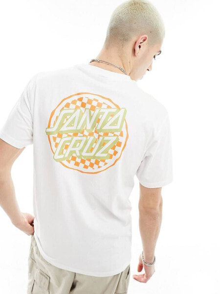 Santa Cruz checkerboard graphic back t-shirt in white