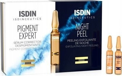 ISDIN_SET Pigment Expert serum do twarzy & Night Peel peeling złuszczający na noc 20 ampułek