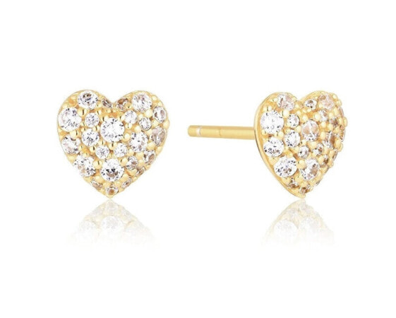 Romantic gold-plated earrings with cubic zirconia Caro SJ-E72350-CZ-YG