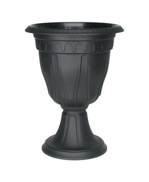 Plastic Tall Azura Urn Planter Black 20 inch height