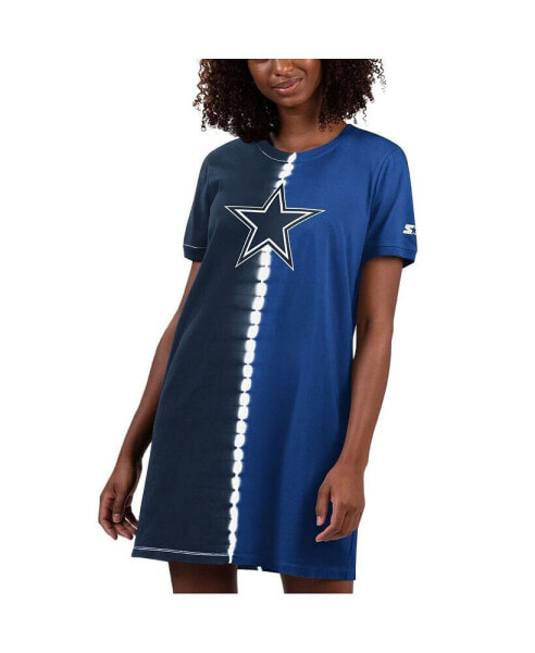 Women's Navy Dallas Cowboys Ace Tie-Dye T-shirt Dress