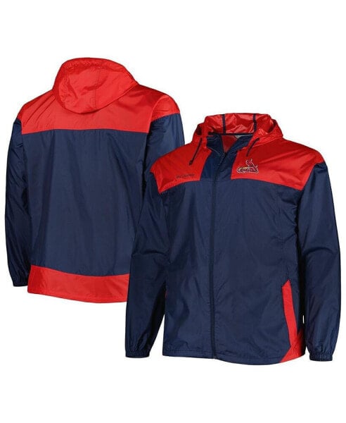 Men's Navy St. Louis Cardinals Flash Forward Challenger Omni-Shade Big and Tall Full-Zip Windbreaker