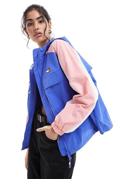 Tommy Jeans Chicago colourblocked windbreaker jacket in blue