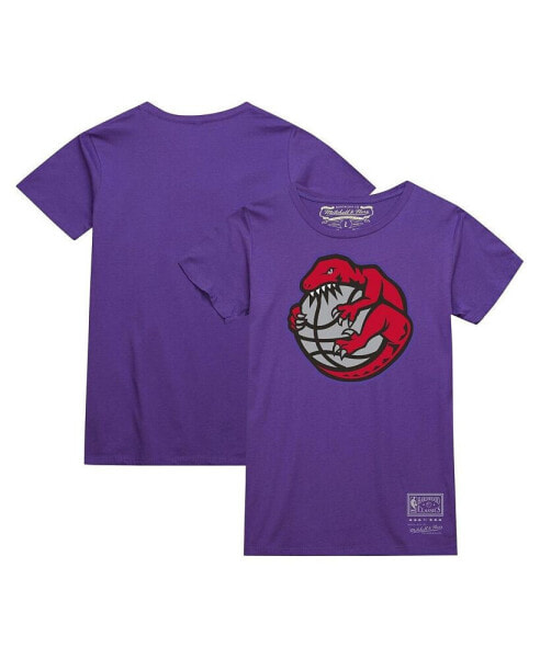 Men's and Women's Purple Toronto Raptors Hardwood Classics MVP Throwback Logo T-shirt