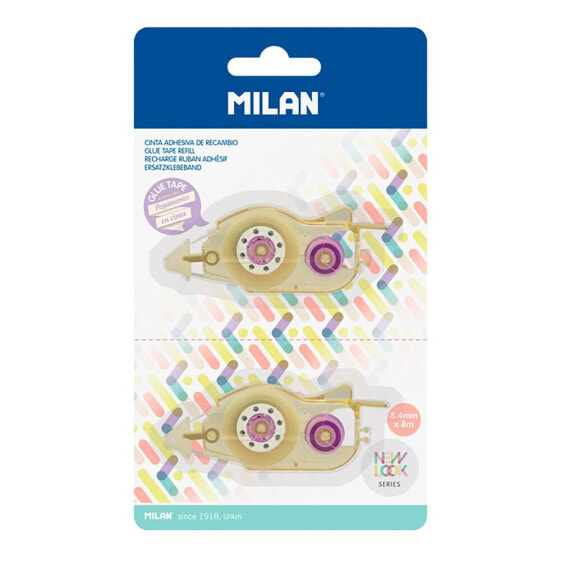 MILAN Blister 2 Refills Glue Tape 8.4x8 m New Look Series