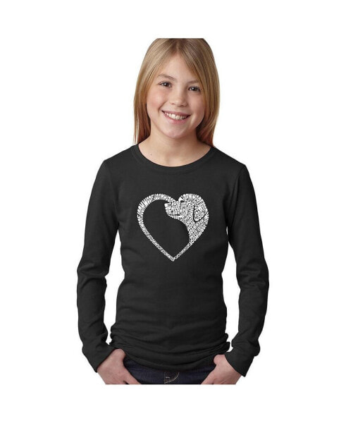 Dog Heart - Girl's Child Word Art Long Sleeve T-Shirt