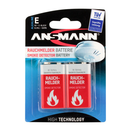 Аккумуляторы ANSMANN® Alkaline 1515-0006-9V-2шт.
