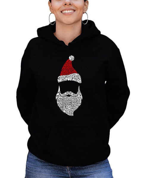 Women's Santa Claus Word Art Hooded Sweatshirt