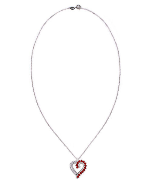 Macy's simulated Rounds and Cubic Zirconia Baguettes Heart Pendant Necklace