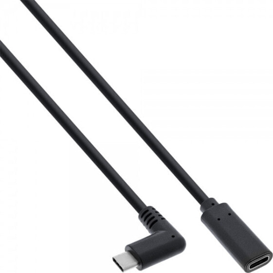 InLine USB 3.2 Gen.1x2 Cable - USB-C male angled / female - black - 0.5m