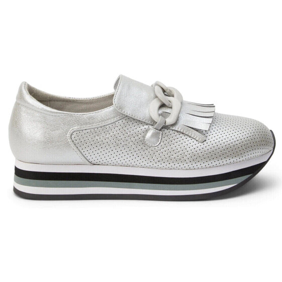 COCONUTS by Matisse Bess Perforated Platform Loafers Womens Silver BESS-048