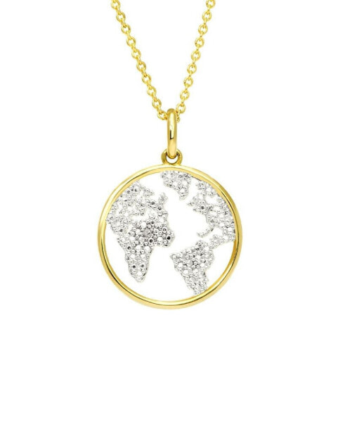 Macy's diamond Accent Gold-plated Map Pendant Necklace