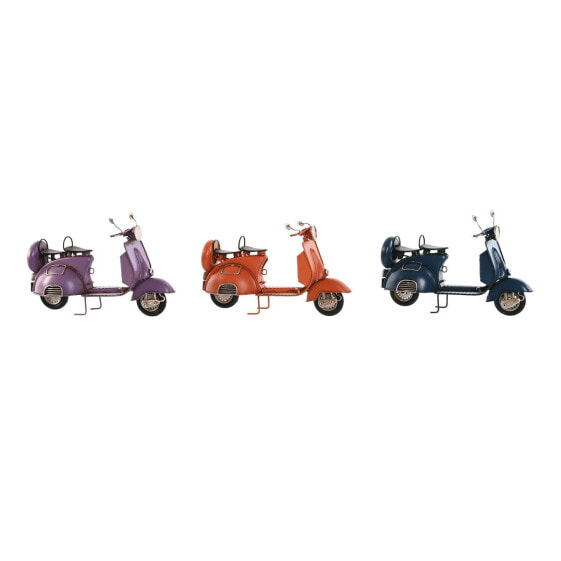 Decorative Figure Home ESPRIT Motorbike Blue Orange Lilac Vintage 26 x 10 x 17 cm (3 Units)