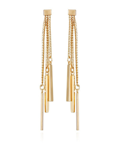 Gold-Tone Fringe and Bar Drop Earrings