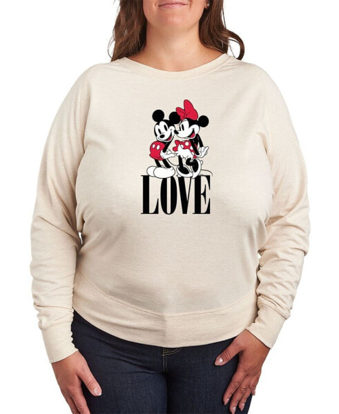 Air Waves Trendy Plus Size Disney Valentine's Day Graphic Long Sleeve Pullover Top