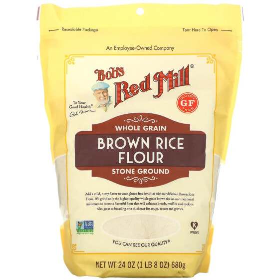 Brown Rice Flour, Whole Grain, 24 oz (680 g)