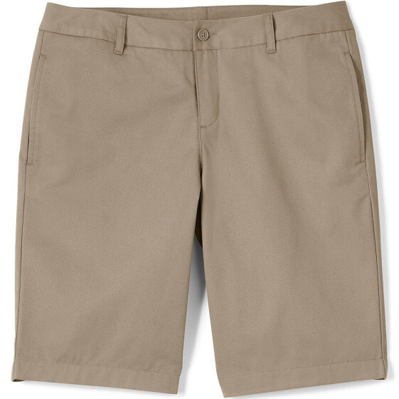 Women's School Uniform Plain Front Blend Chino Shorts