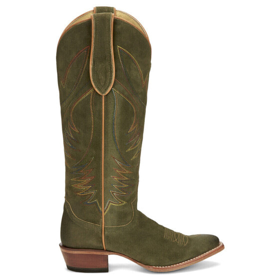 Justin Boots Clara Round Toe Cowboy Womens Green Casual Boots VN4465