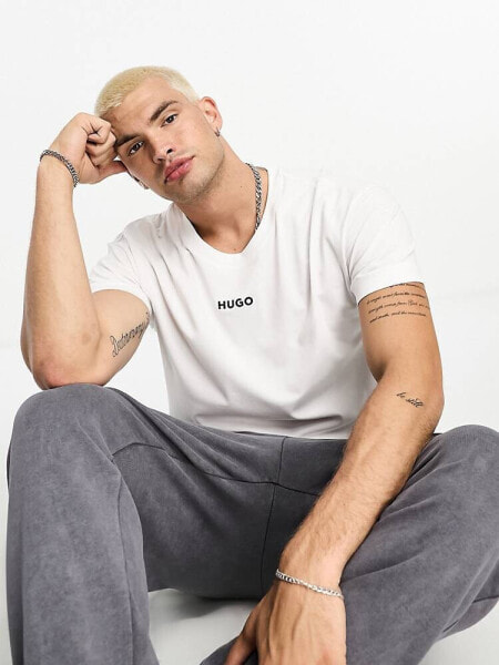 Hugo Bodywear linked t-shirt in white