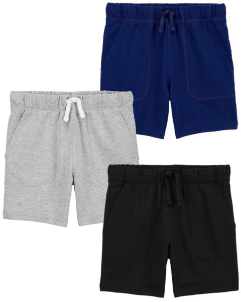 Kid 3-Pack Pull-On Cotton Shorts 8