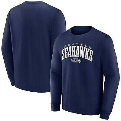 NFL Seattle Seahawks Men's Varsity Letter Long Sleeve Crew Fleece Sweatshirt - M