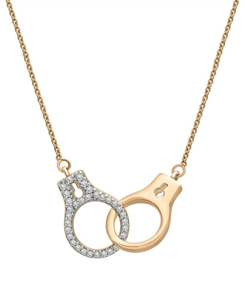 Wrapped diamond Handcuff Statement Necklace (1/6 ct. t.w.) in 14k Gold, 18" + 2" extender, Created for Macy's