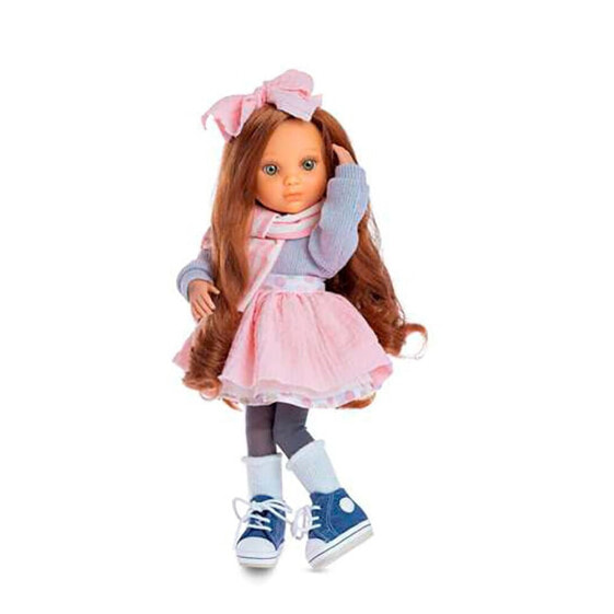 Кукла Berjuan Eva артикулированная с юбкой розового и серого цвета из джерси и шерсти 5824-22